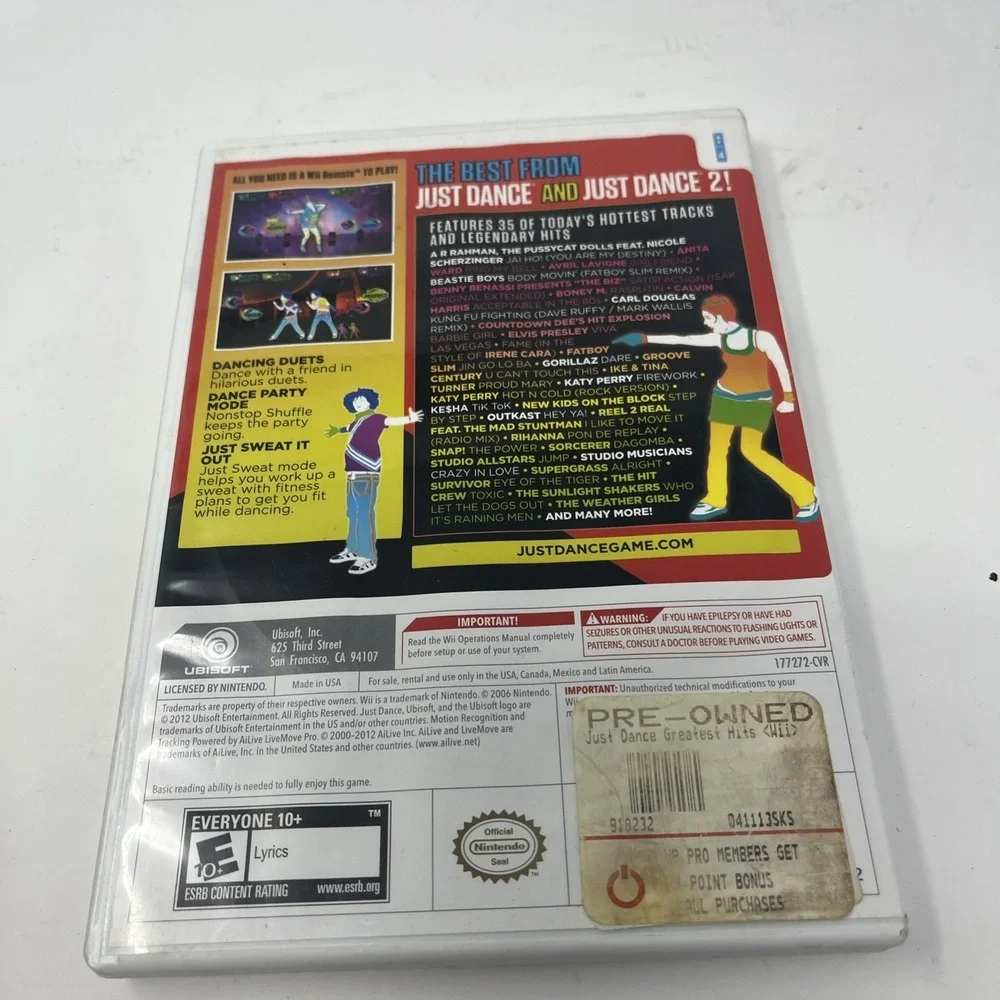 Just Dance Greatest Hits Nintendo Wii Case Only (NO GAME DISC)